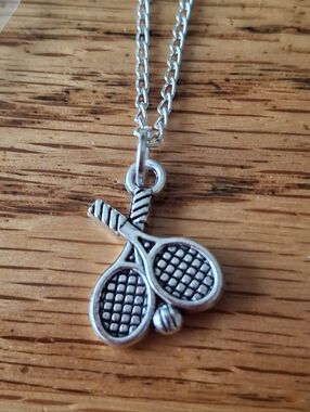NWT Tibetan Silver Tennis Racket Pendant Necklace